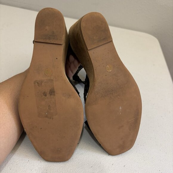 JEFFREY CAMPBELL Sz 7.5 BESANTE CLARA PERFORATED WEDGE SANDAL - Picture 10 of 12